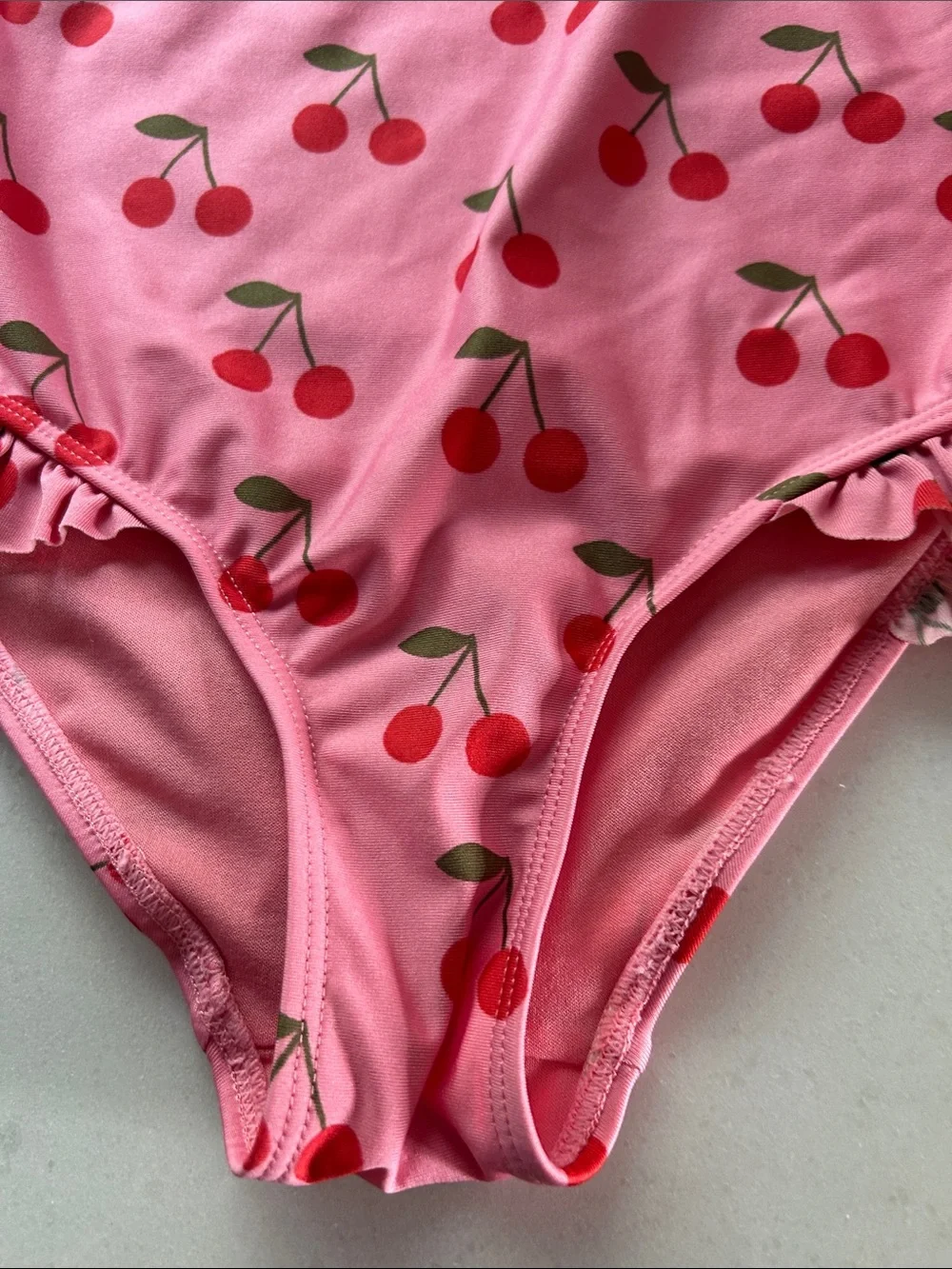 H&M Pink One-Piece Swimsuit with Red Cherry Print